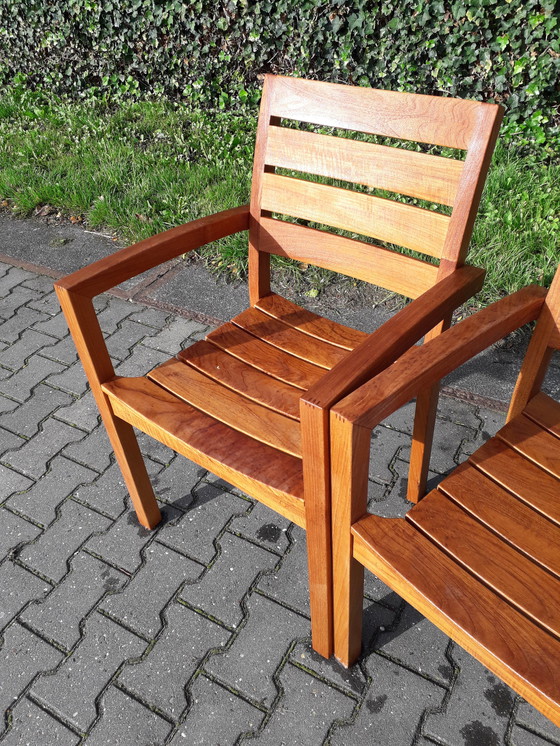 Image 1 of 6x Queens Teak chaises empilables en teck