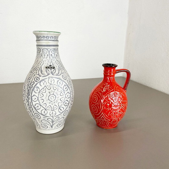 Image 1 of Coppia di vasi in ceramica e ceramica d'epoca per Bay Ceramics, Germania, anni '70