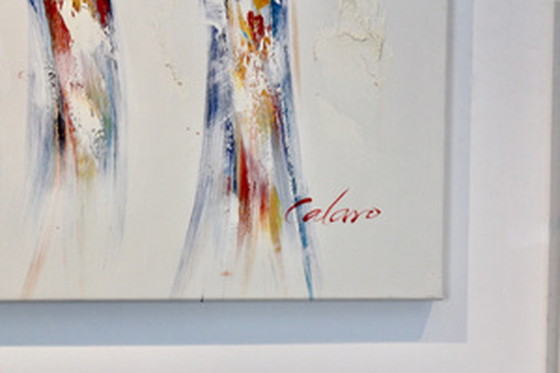 Image 1 of "Together" Set of Hand-Signed Oil Paintings on Canvas by Calaro