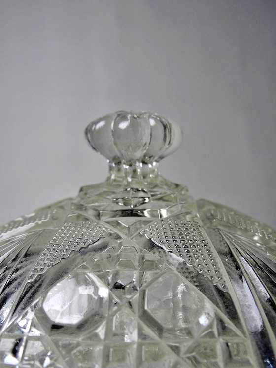 Image 1 of Small Bell And Its Art Deco Glass Plate 30s-40s