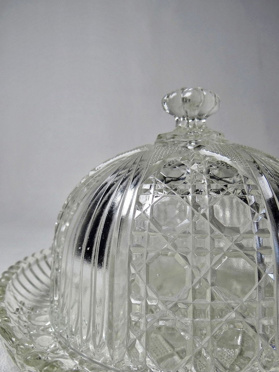 Image 1 of Small Bell And Its Art Deco Glass Plate 30s-40s