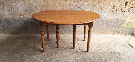 Image 1 of Louis Philippe Style Leaf Table With 8 Extensions