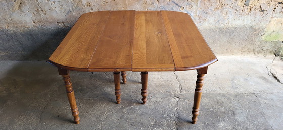 Image 1 of Louis Philippe Style Leaf Table With 8 Extensions