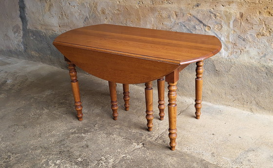 Image 1 of Louis Philippe Style Leaf Table With 8 Extensions