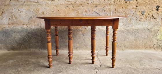 Image 1 of Louis Philippe Style Leaf Table With 8 Extensions