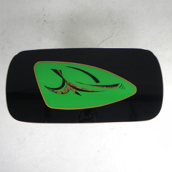 Image 1 of Tavolino da caffè vintage con piano in vetro e gambe affusolate. Anni '50