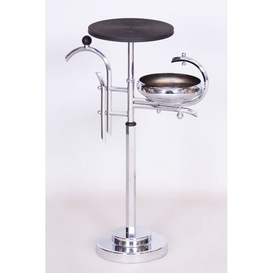 Image 1 of Vintage Bauhaus side table in chrome steel and bakelite, Germany 1930