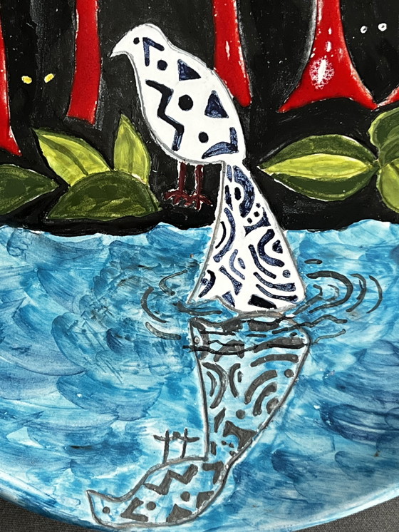 Image 1 of Giuseppe Mazzotti, Albisola, Painted And Signed Plate From 1970