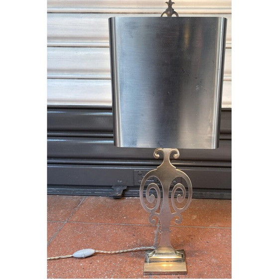 Image 1 of Vintage lamp in chromed metal and brushed steel by Maison Charles, 1970
