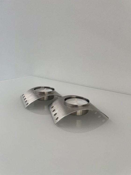 Image 1 of 2X Stainless Steel Tea Light Holders From Zack Design