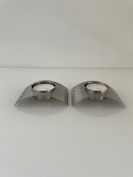 Image 1 of 2X Stainless Steel Tea Light Holders From Zack Design