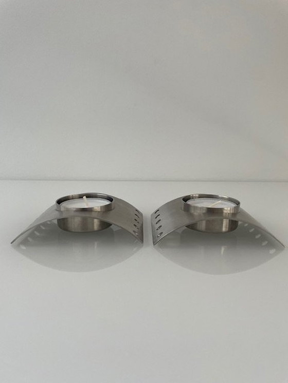 Image 1 of 2X Stainless Steel Tea Light Holders From Zack Design