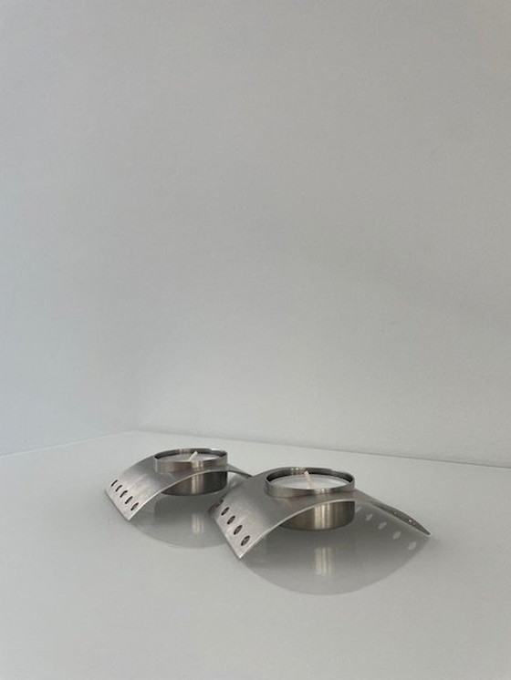 Image 1 of 2X Stainless Steel Tea Light Holders From Zack Design