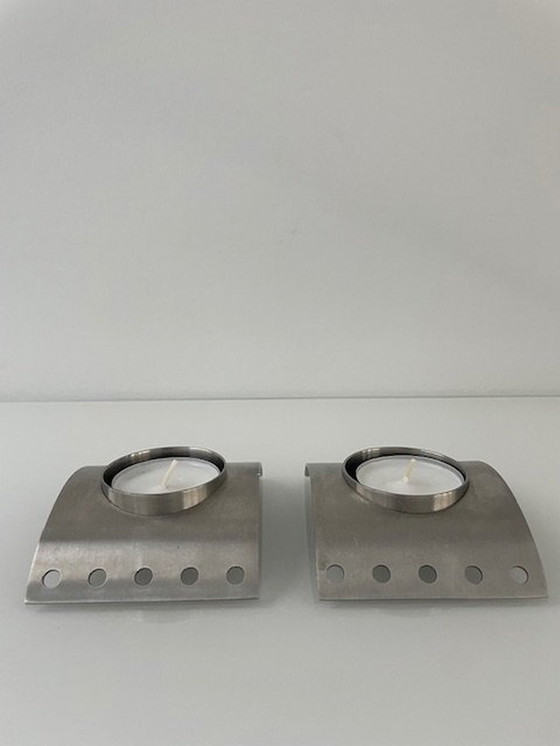 Image 1 of 2X Stainless Steel Tea Light Holders From Zack Design