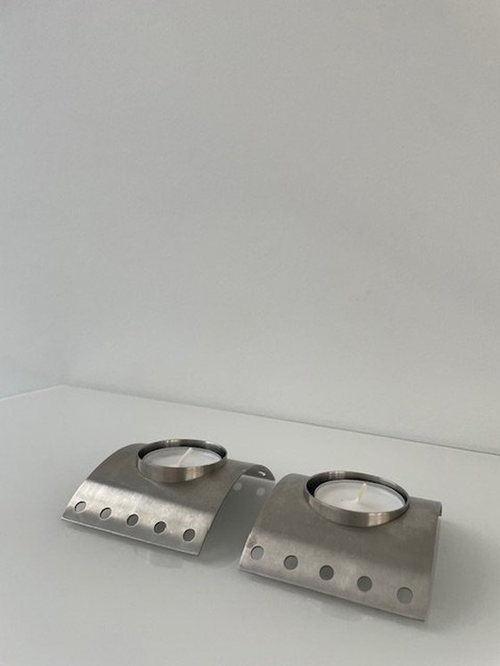 Image 1 of 2X Stainless Steel Tea Light Holders From Zack Design