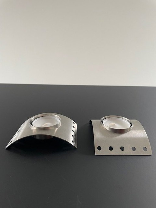 2X Stainless Steel Tea Light Holders From Zack Design