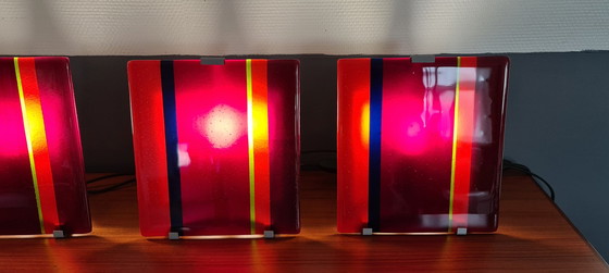 Image 1 of 4x Clarisse Dutraive glass art lamps