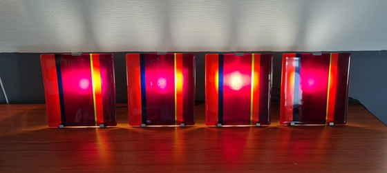 Image 1 of 4x Clarisse Dutraive glass art lamps