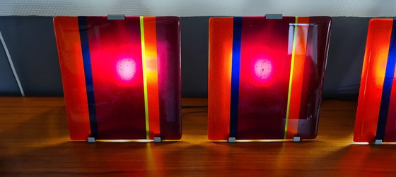 Image 1 of 4x Clarisse Dutraive glass art lamps