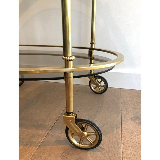 Image 1 of Vintage oval brass serving table by La Maison Jansen, 1940s