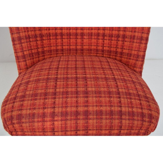 Image 1 of Set of vintage wooden fabric chairs, Czechoslovakia 1960