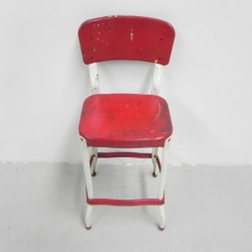 Industrial steel bar stool