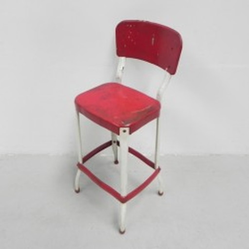 Industrial steel bar stool