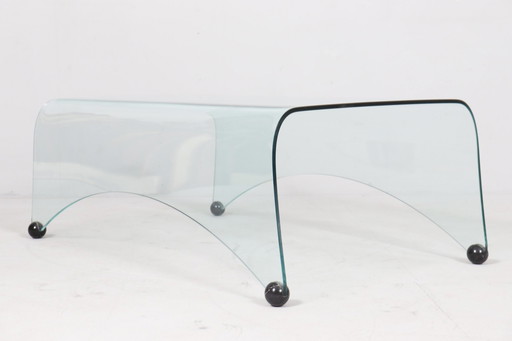 Massimo Iosa Ghini/ glass coffee table for Fiam, model: 'Genio', Italy, 1980s