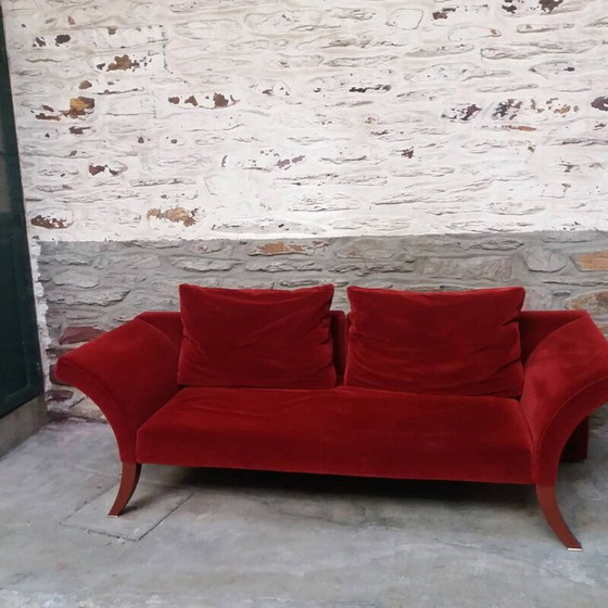 Image 1 of Neo-classical vintage sofa in velvet and feather by Paolo Piva for B&B