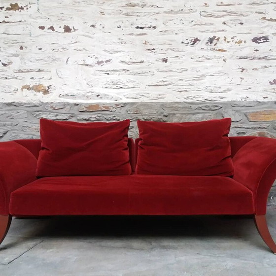 Image 1 of Neo-classical vintage sofa in velvet and feather by Paolo Piva for B&B