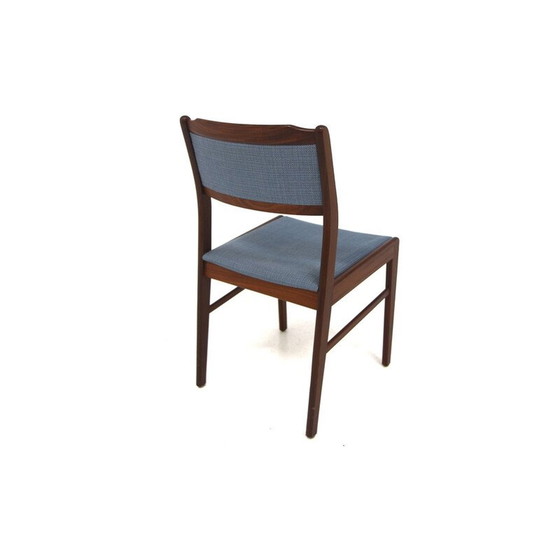 Image 1 of Set of 8 vintage teak and fabric chairs, Sweden 1960