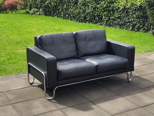 Gebr. van Der Stroom Dutch Originals model Gispen Ad2 Sofa Black Toledo Leather