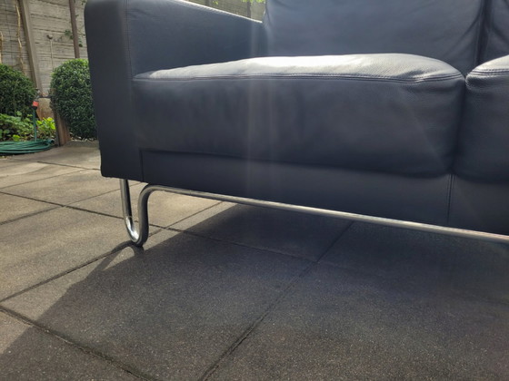 Image 1 of Gebr. van Der Stroom Dutch Originals model Gispen Ad2 Sofa Black Toledo Leather