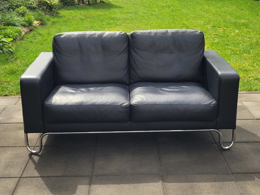 Gebr. van Der Stroom Dutch Originals model Gispen Ad2 Sofa Black Toledo Leather