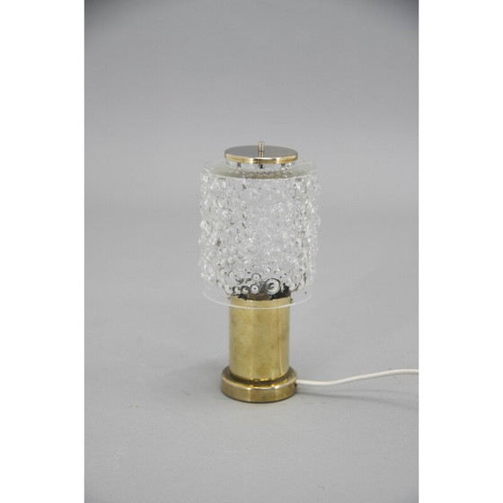 Image 1 of Vintage brass and glass table lamp, Czechoslovakia 1970