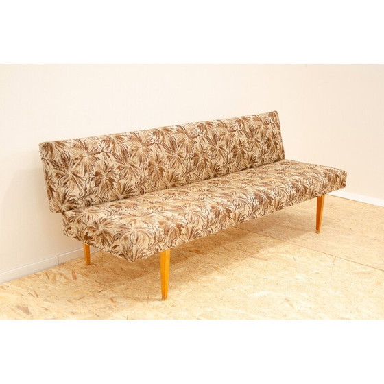 Image 1 of Vintage 3-seater sofa in beech wood and fabric by Miroslav Navrátil, Czechoslovakia 1960