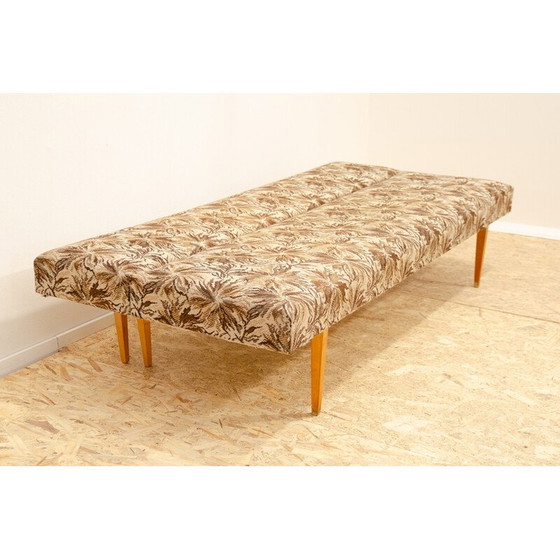 Image 1 of Vintage 3-seater sofa in beech wood and fabric by Miroslav Navrátil, Czechoslovakia 1960