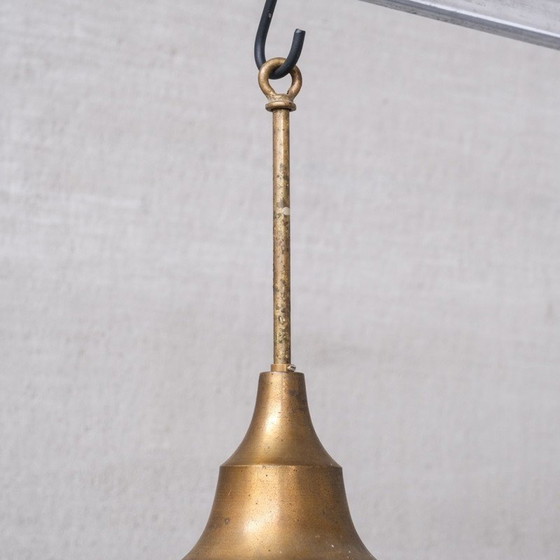 Image 1 of Vintage brass and glass pendant lamp, France 1950