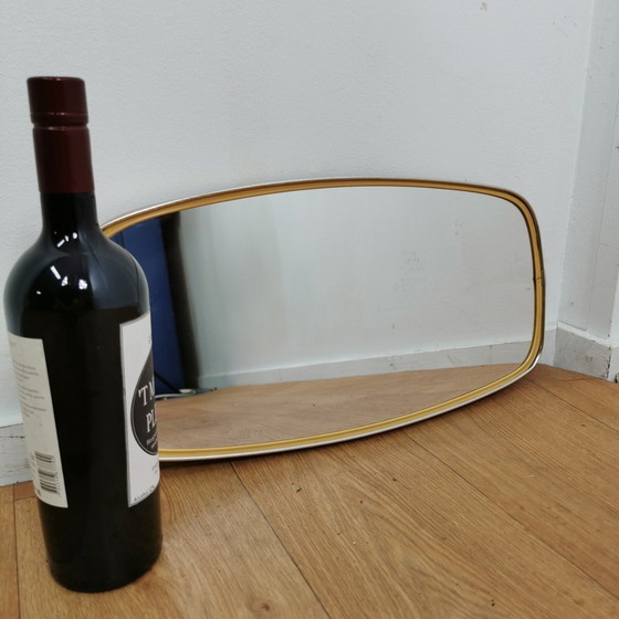 Image 1 of Vintage Mid - Century Mirror, Mantel Mirror With Brass Rim