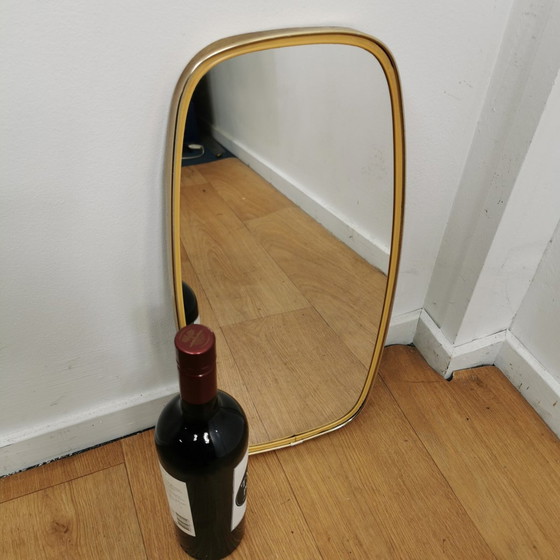 Image 1 of Vintage Mid - Century Mirror, Mantel Mirror With Brass Rim