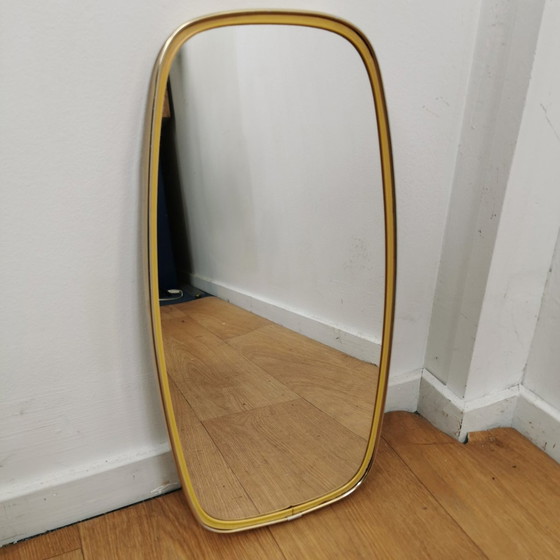 Image 1 of Vintage Mid - Century Mirror, Mantel Mirror With Brass Rim