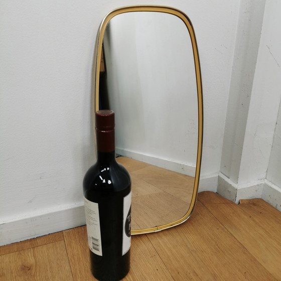 Image 1 of Vintage Mid - Century Mirror, Mantel Mirror With Brass Rim