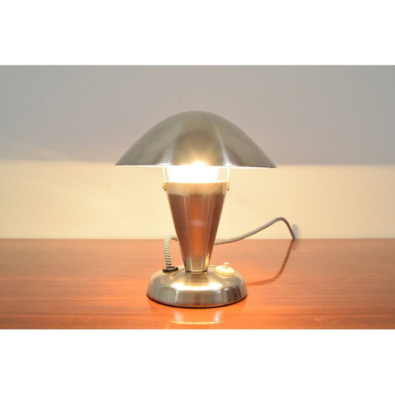Image 1 of Vintage chrome Bauhaus table lamp, Czechoslovakia 1930