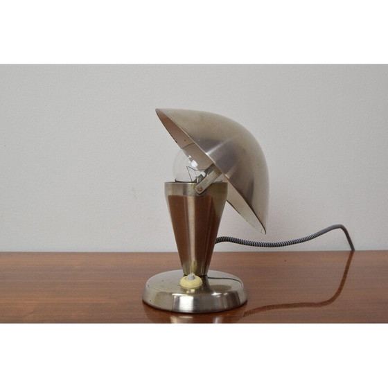 Image 1 of Vintage chrome Bauhaus table lamp, Czechoslovakia 1930