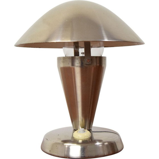 Image 1 of Vintage chrome Bauhaus table lamp, Czechoslovakia 1930