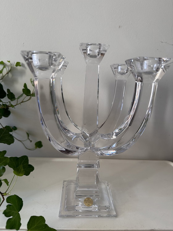 Image 1 of Crystal 5 Arm Candlestick