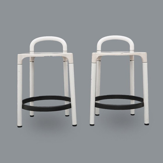 Image 1 of Pair of vintage metal stools  by Anna Castelli Ferrieri for Kartell, Italy 1980