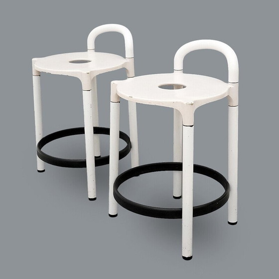 Image 1 of Pair of vintage metal stools  by Anna Castelli Ferrieri for Kartell, Italy 1980