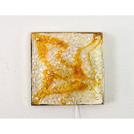 Image 1 of Vintage glass and brass wall lamp for Mazzega, Italy 1960