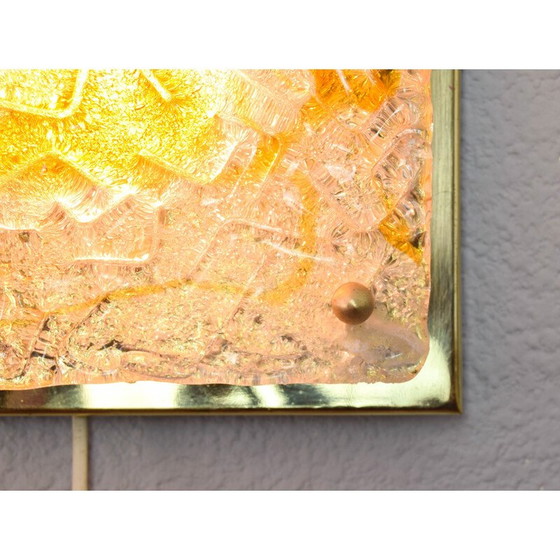 Image 1 of Vintage glass and brass wall lamp for Mazzega, Italy 1960